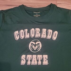 Colorado State Rams Youth Short Sleeve T Shirt YL Green‎ Cotton  Boxer Craft